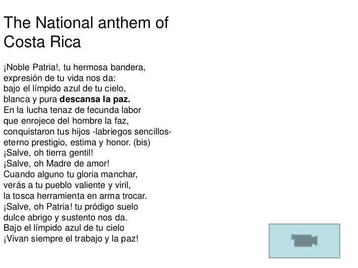 costa rica national anthem